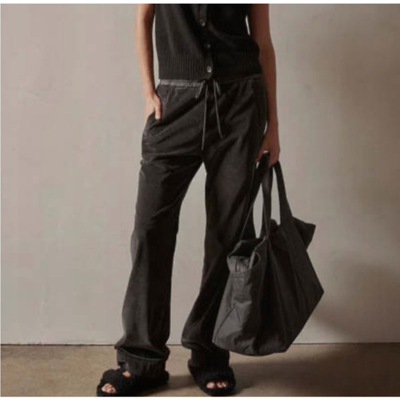 James Perse Wale WideLeg Soft Corduroy Concrete Pigment Pants Women's Large Grey - Picture 10 of 11